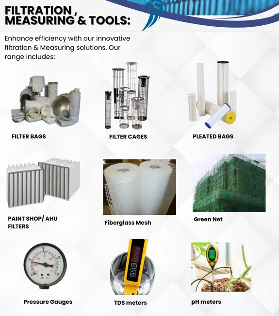 Filtration, measuring and tools
